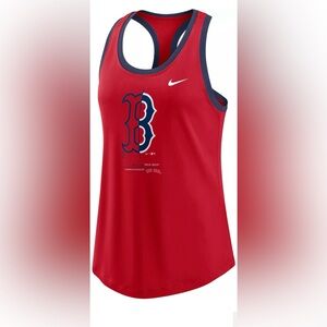 Nike Red Boston Red Sox Sleeveless Logo Tank with Navy Trim